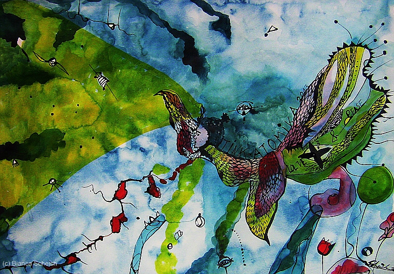 Aquarell und Tusche auf Aquarellpapier, 50 x 70 cm, 2013